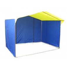 Торговая палатка Домик 1,5 x 1,5 желто-синяя