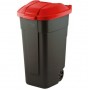 Контейнер для мусора на колесах REFUSE BIN 110 л, черный/красный
