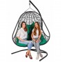 Двойное подвесное кресло BiGarden Primavera Black (зеленая подушка)