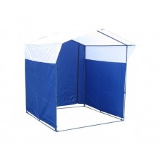 Торговая палатка Домик 1,5 x 1,5 бело-синяя