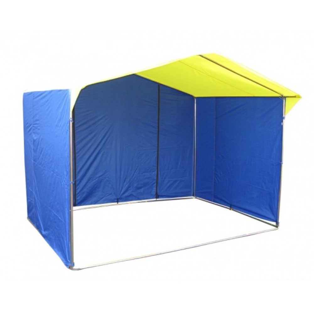 Торговая палатка Домик 2,5 x 2 из квадратной трубы 20х20 мм желто-зеленая