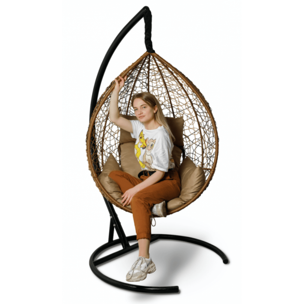 Подвесное кресло-кокон Sevilla горячий шоколад/бежевый
