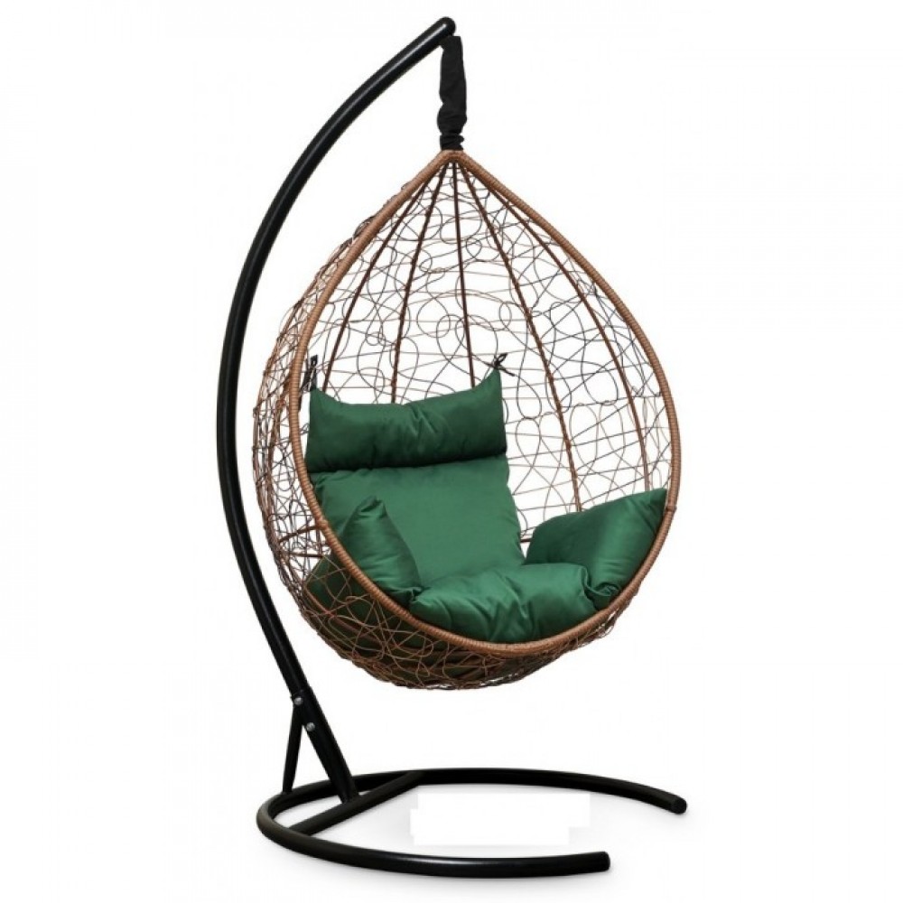 Подвесное кресло-кокон Sevilla горячий шоколад/зеленый