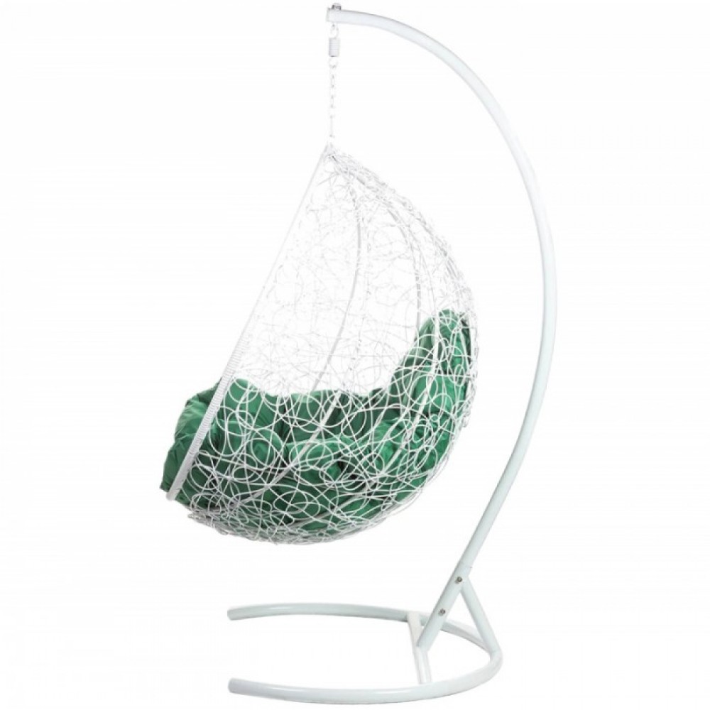 Подвесное кресло Tropica White (зеленая подушка)