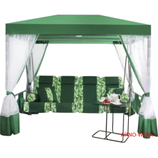 Беседка качели Arno Werk Премиум со столиком (зеленая)