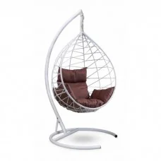 Подвесное кресло LAURA OUTDOOR Alicante белое, коричневая подушка
