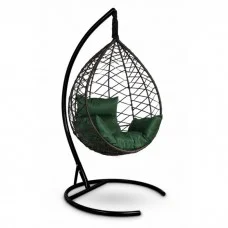 Подвесное кресло LAURA OUTDOOR Alicante коричневое, зеленая подушка
