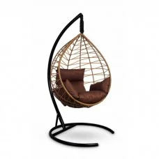 Подвесное кресло LAURA OUTDOOR Alicante горячий шоколад, бежевая подушка